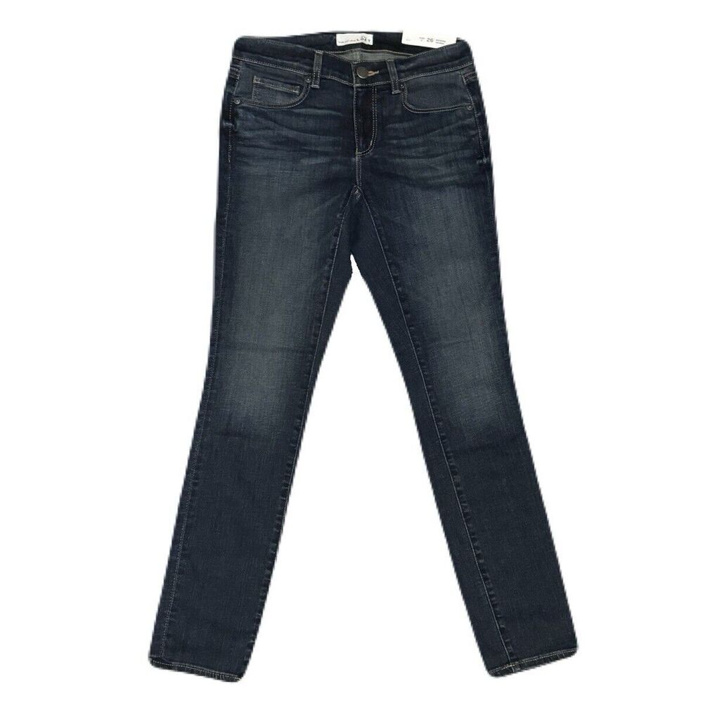 Loft Mid Rise Modern Skinny Jeans in Classic Dark Indigo Wash Size 2 (26)